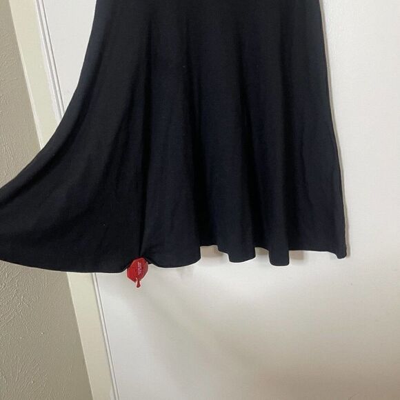 VINCE. black dotted lace overlay mini swing dress size Large Nwot - Picture 3 of 4